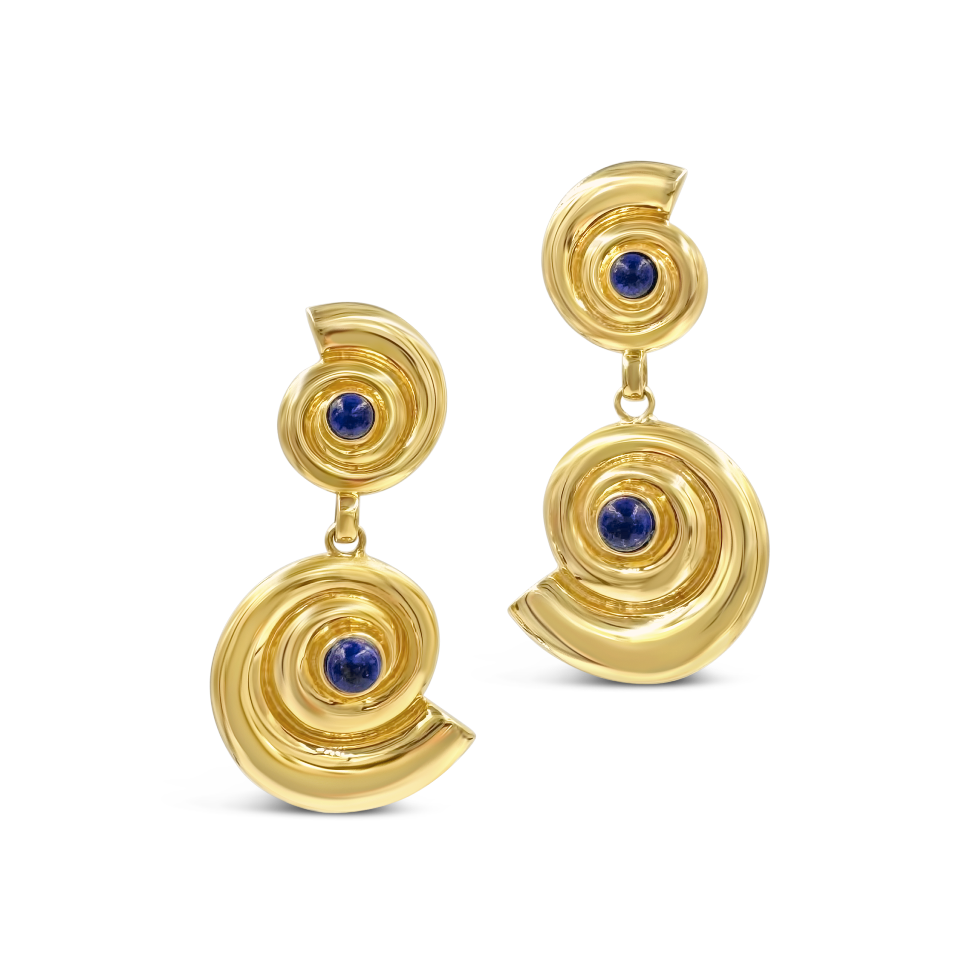 Daphine Agathe earrings in gold with Lapis Lazuli stone