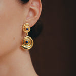 Daphine Agathe earrings in gold with Lapis Lazuli stone