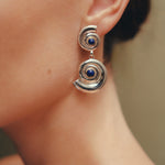 Daphine Agathe earrings in silver with Lapis Lazuli stone