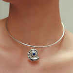 Daphine Agathe necklace in silver with Lapis Lazuli