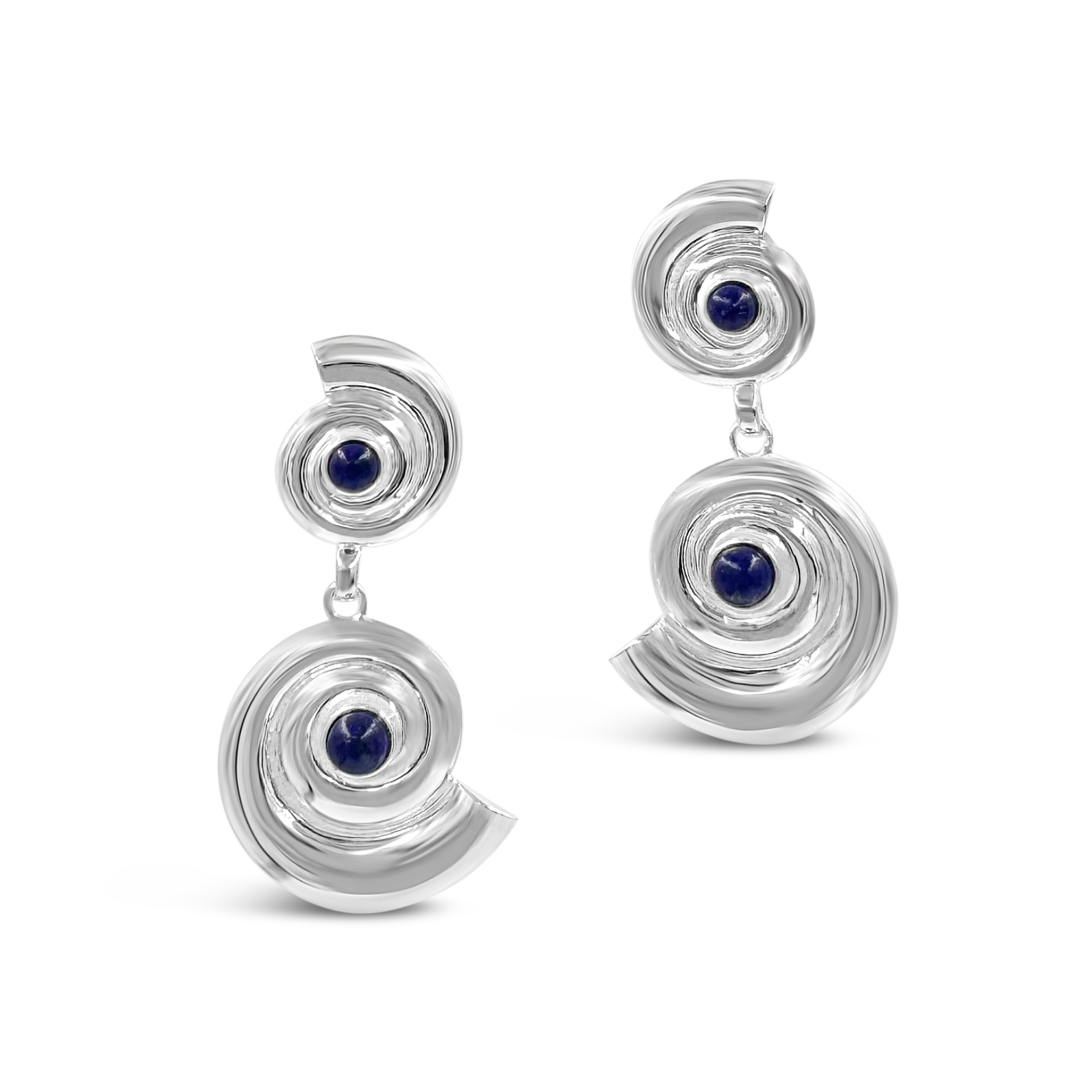 Daphine Agathe earrings in silver with Lapis Lazuli stone