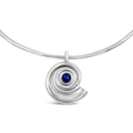 Daphine Agathe necklace in silver and Lapis Lazuli stone