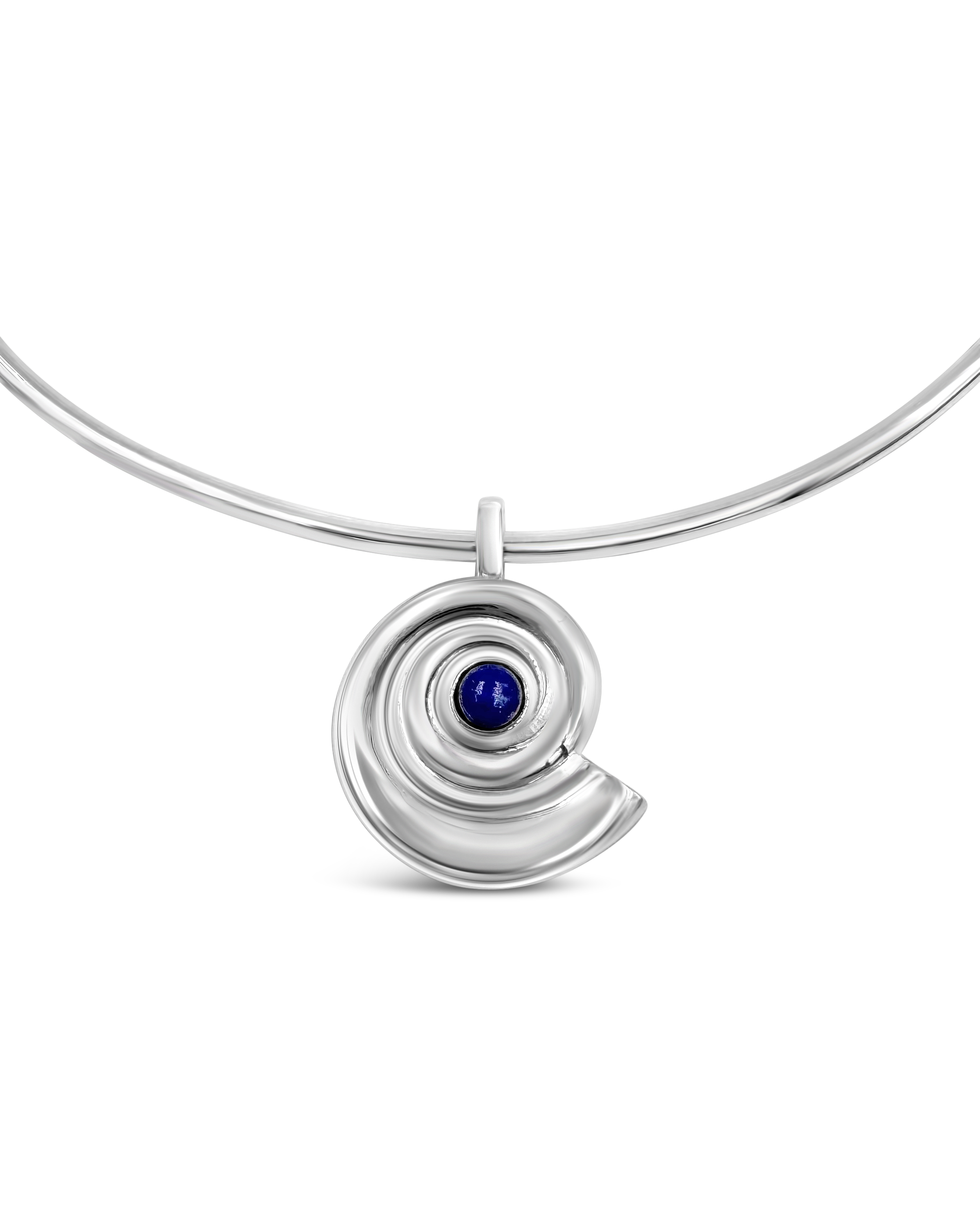 Daphine Agathe necklace in silver and Lapis Lazuli stone