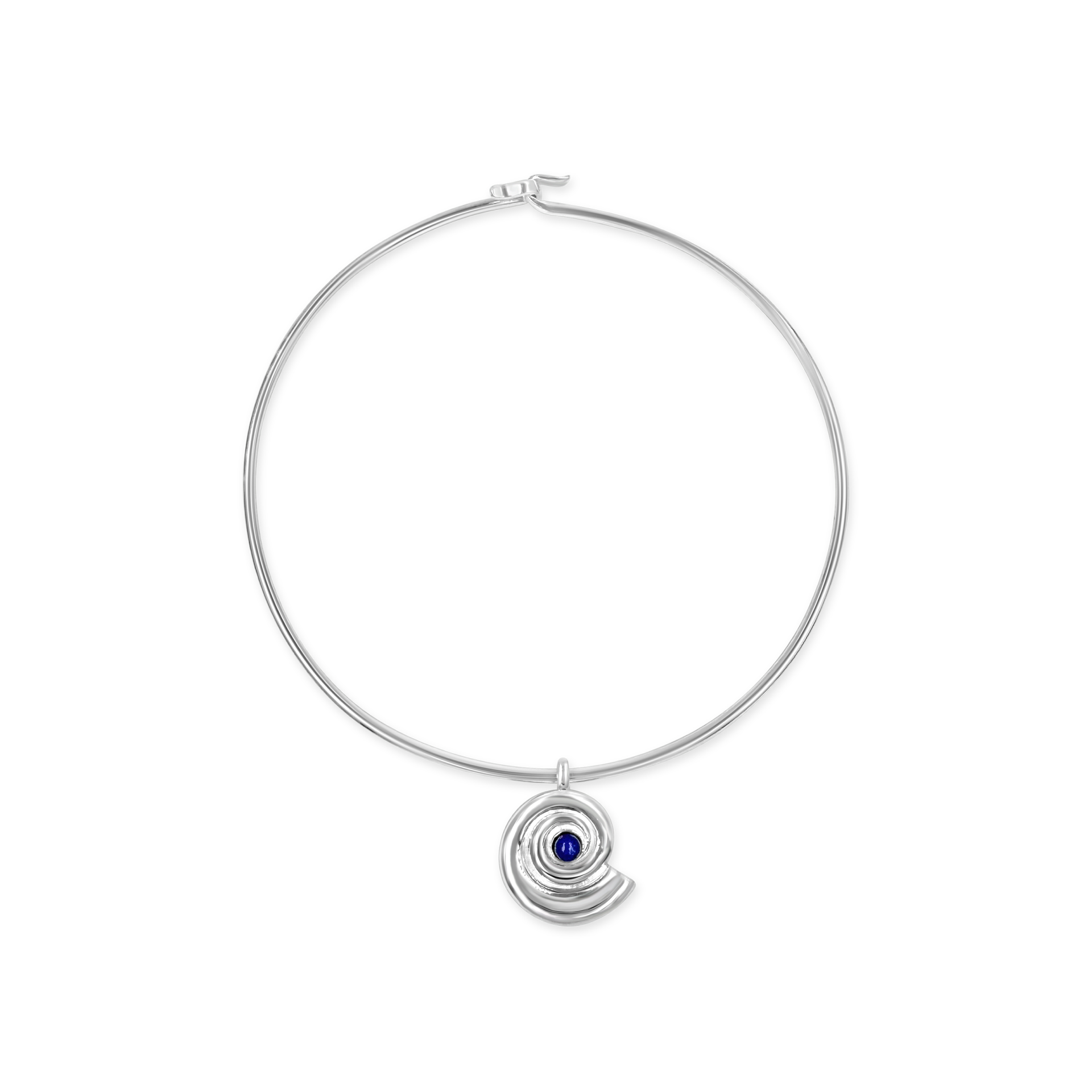 Daphine Agathe necklace in silver and Lapis Lazuli stone