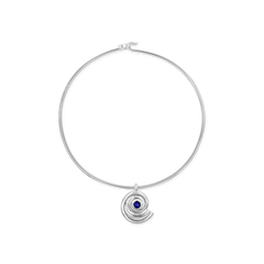 Daphine Agathe necklace in silver and Lapis Lazuli stone