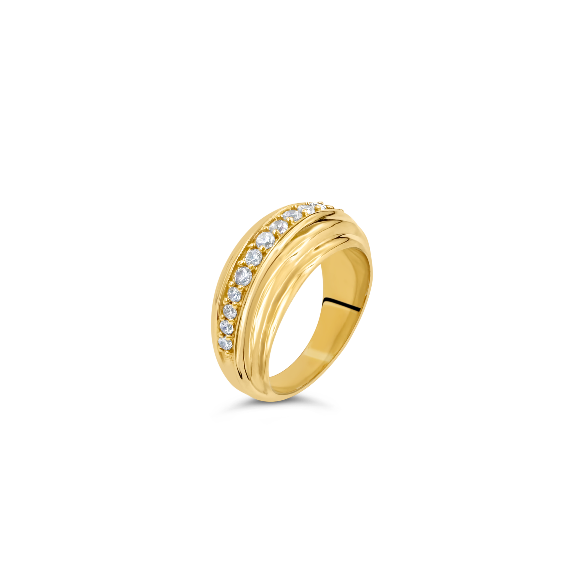 Daphine Ella ring in gold with cubic zirconia