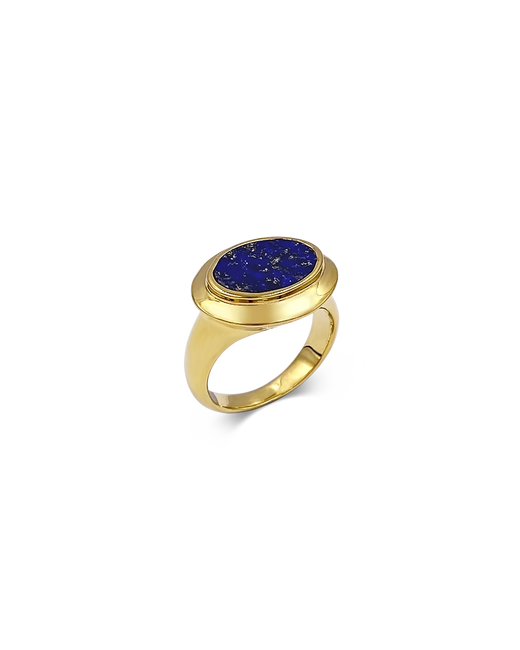 Rita Ring 18k Gold Chunky Ring WIth Blue Lapis Stone